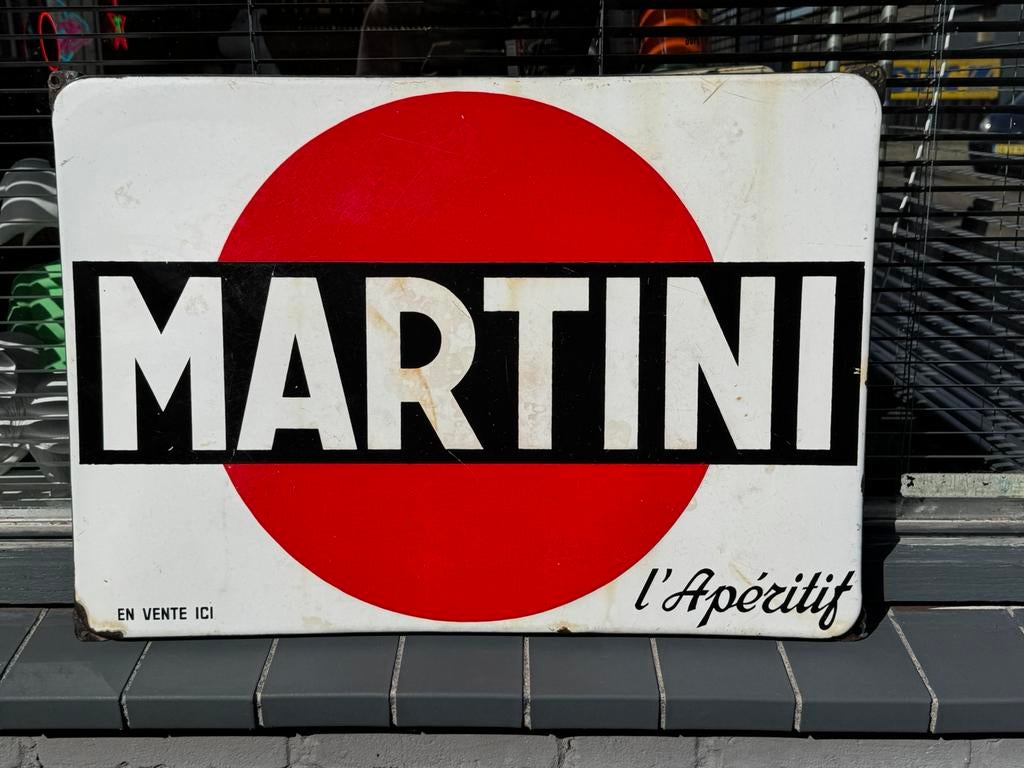 Oud MARTINI emaille reclamebord, Verzamelen, Ophalen, Gebruikt, Reclamebord