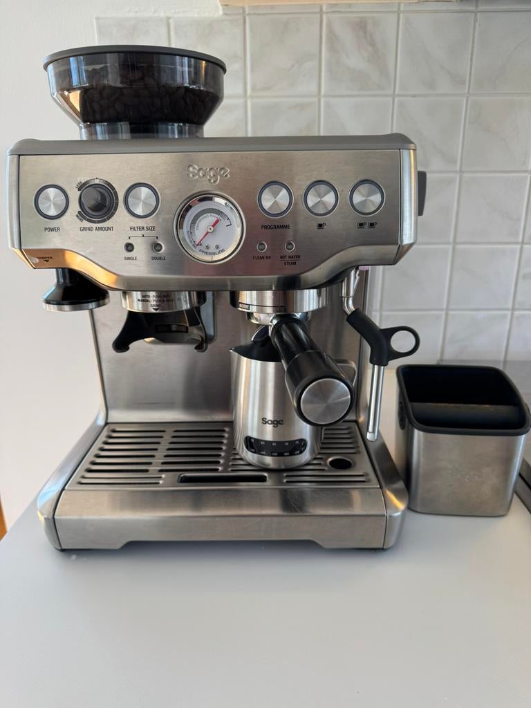 Machine à café espresso - Sage Barista Express, Electroménager, Cafetières, Utilisé, Café en grains, Machine à espresso, Réservoir d'eau amovible