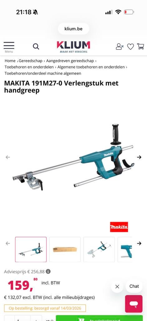 Makita verlengstuk voor bindmachine vlechtmachine ijzer, Ophalen