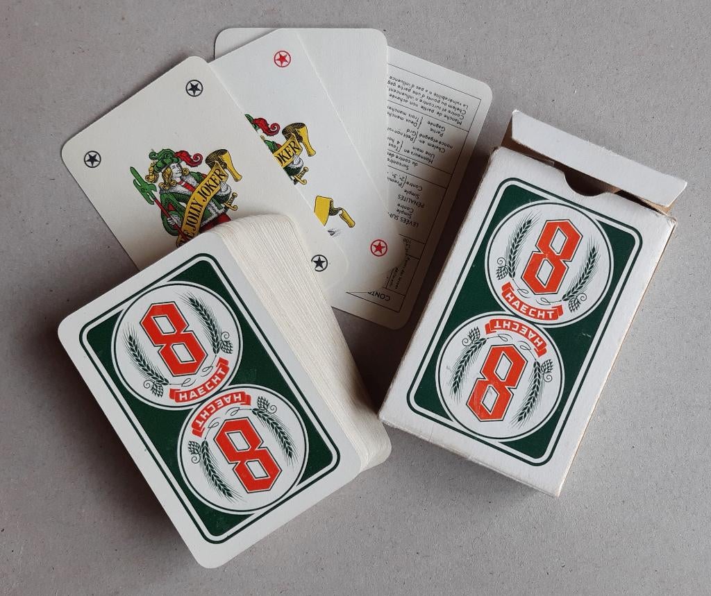 SPEELKAARTEN RECLAME 8 HAECHT BIER BIERE, Ophalen of Verzenden, Speelkaart(en)