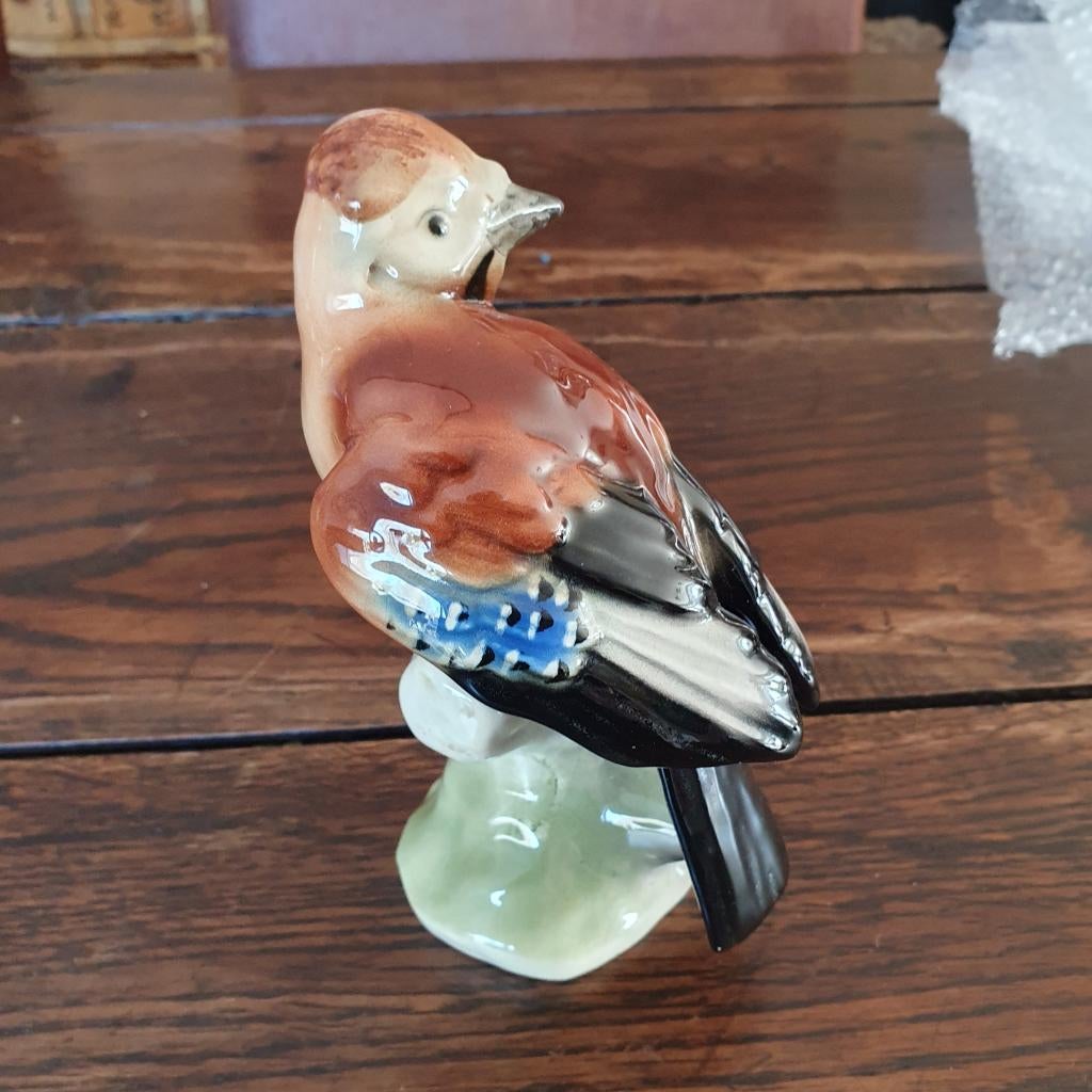 Beeldje Vlaamse Gaai 15 cm ca 1950, Ophalen of Verzenden, Zo goed als nieuw, Dier