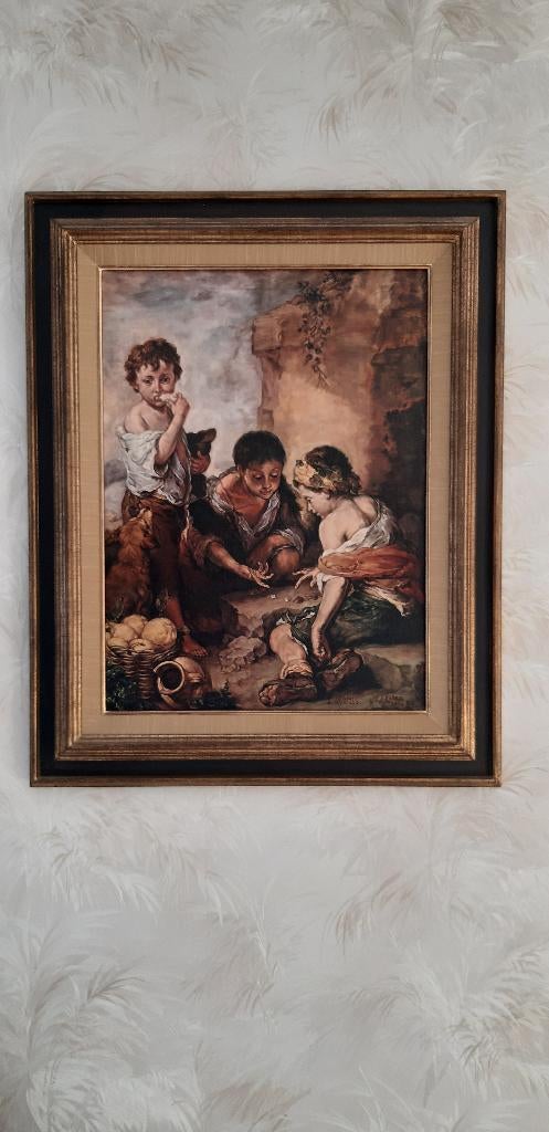 'Les enfants au jeu de dés' de Bartolomé Esteban Murillo, Antiek en Kunst, Kunst | Schilderijen | Klassiek, Ophalen