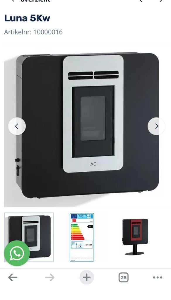 Le poêle à pellets peut également être suspendu, Enlèvement, Comme neuf, Poêle à granulés