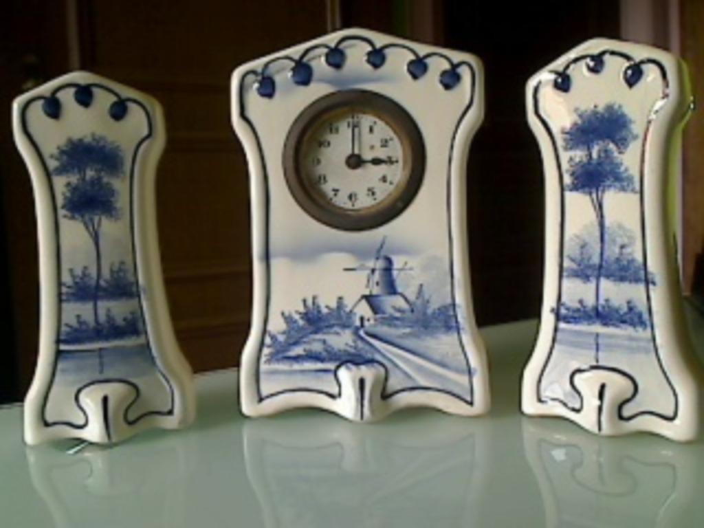 Magnifique garniture de cheminée Majolique Wasmuël, Enlèvement ou Envoi