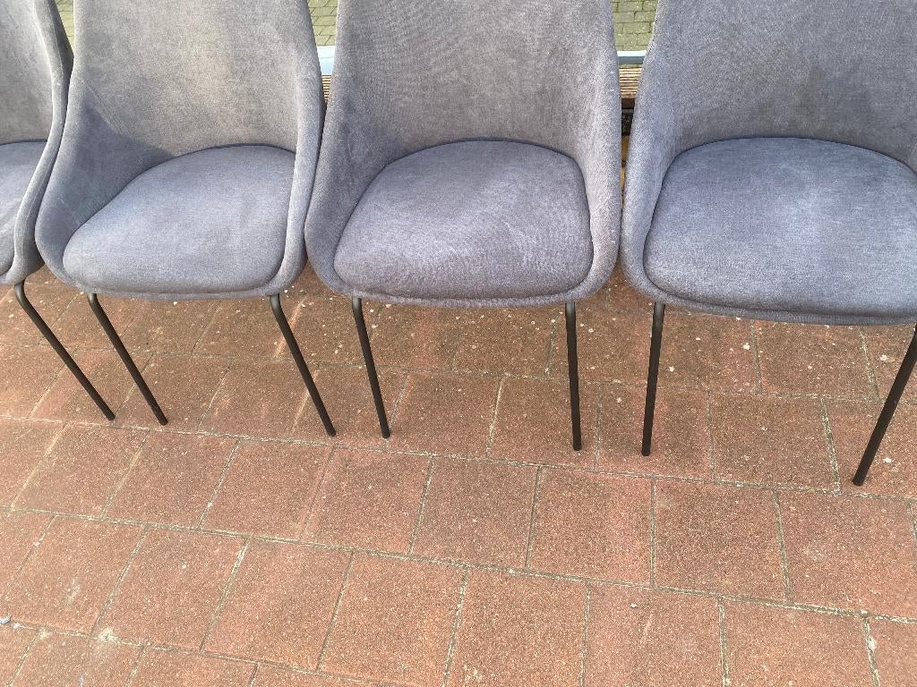 kuipstoel jisk - 4 stuks, Ophalen, Gebruikt, Grijs, Stof