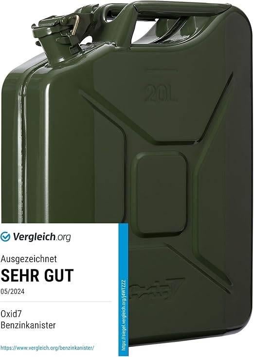 Metalen jerrycan | 20 L | groen | GRATIS LEVERING