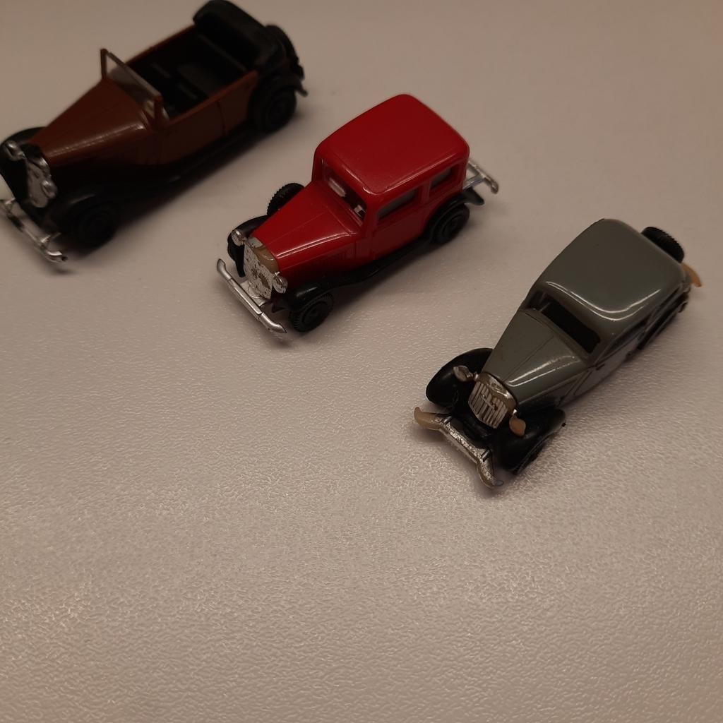 3 OLDTIMERS WANDERER, OPEL en DKW. 1/87=HO. ZGAN.*VINTAGE*, Ophalen, Zo goed als nieuw, Auto, Brekina