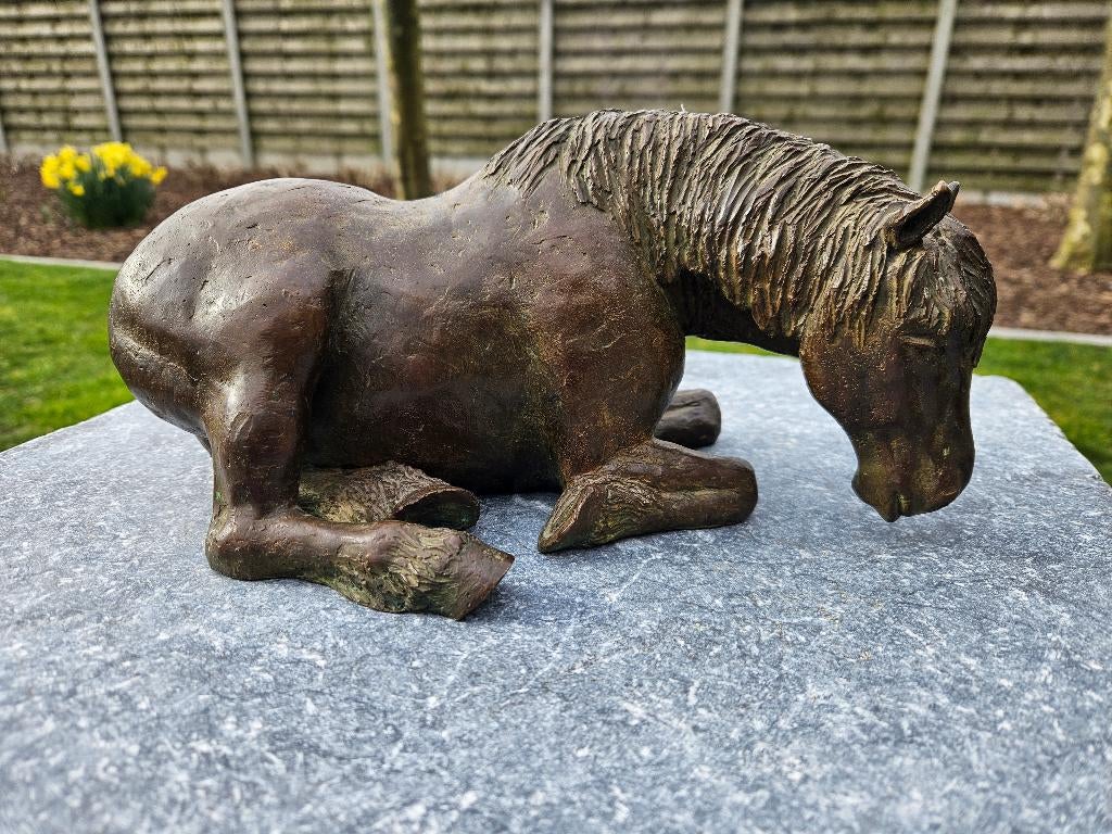 Bronzen boerenpaard Ron Deblaere met certificaat, ook andere, Antiek en Kunst, Ophalen of Verzenden