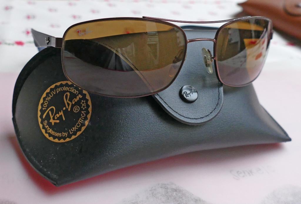 Lunettes de soleil Ray Ban en parfait état, Enlèvement ou Envoi, Brun, Utilisé, Ray-Ban