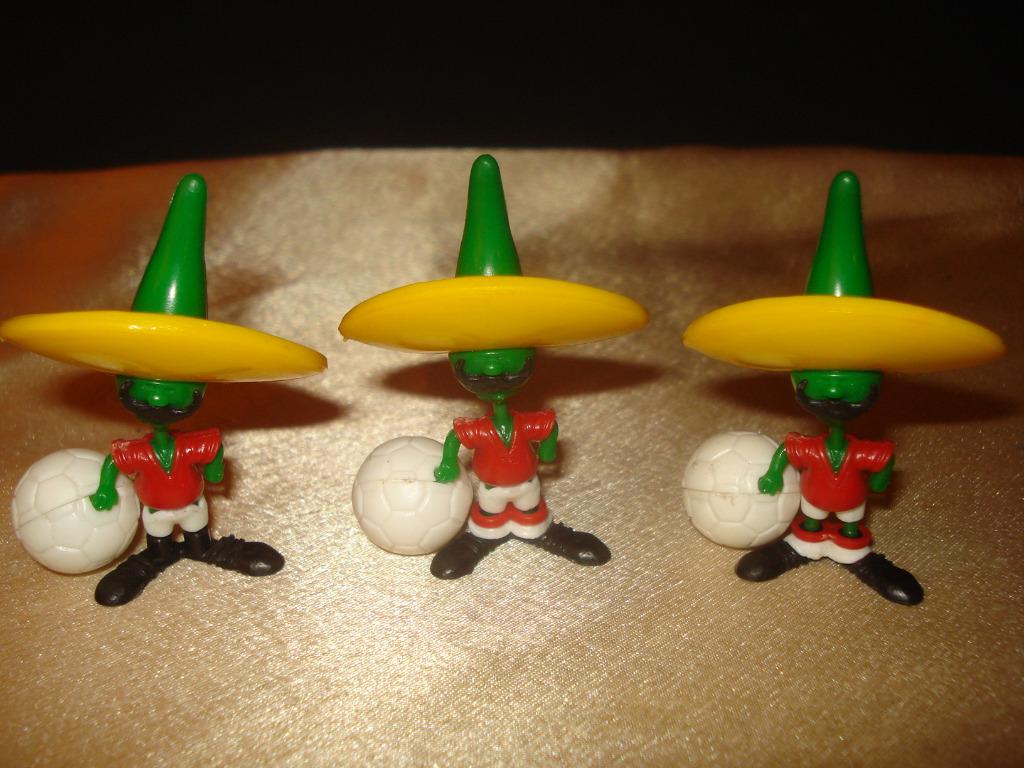 KINDER Lot de 3 Anciennes Mascottes Mondial Mexico 1986, Ophalen of Verzenden, Zo goed als nieuw, Steekfiguren