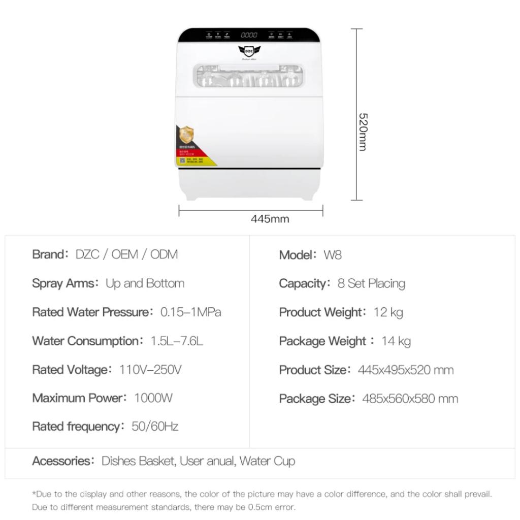 Petit mini lave-vaisselle de table portable, Electroménager, Lave-vaisselle, Neuf, Enlèvement ou Envoi, Moins de 10 litres, Classe énergétique A ou plus économe