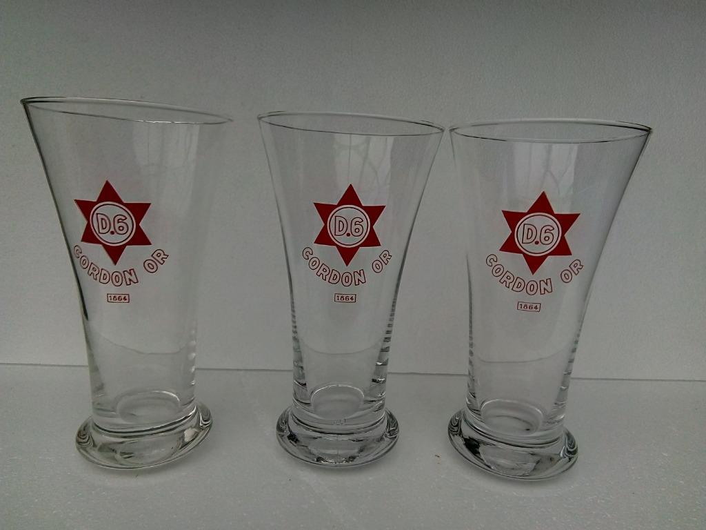 Trois anciens verres CORDON OR D6 de la Brie de l'UNION à Ju, Collections, Enlèvement ou Envoi, Comme neuf, Verre ou Verres, Autres marques