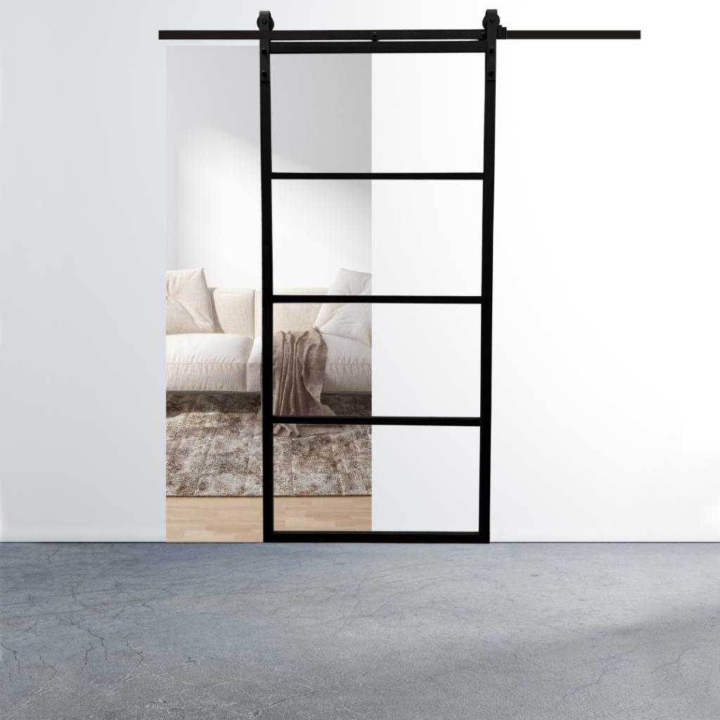 Schuifdeur staal | stalen schuifdeur | stalen deur | deur, Doe-het-zelf en Bouw, Ophalen, 80 tot 100 cm, Binnendeur, Nieuw