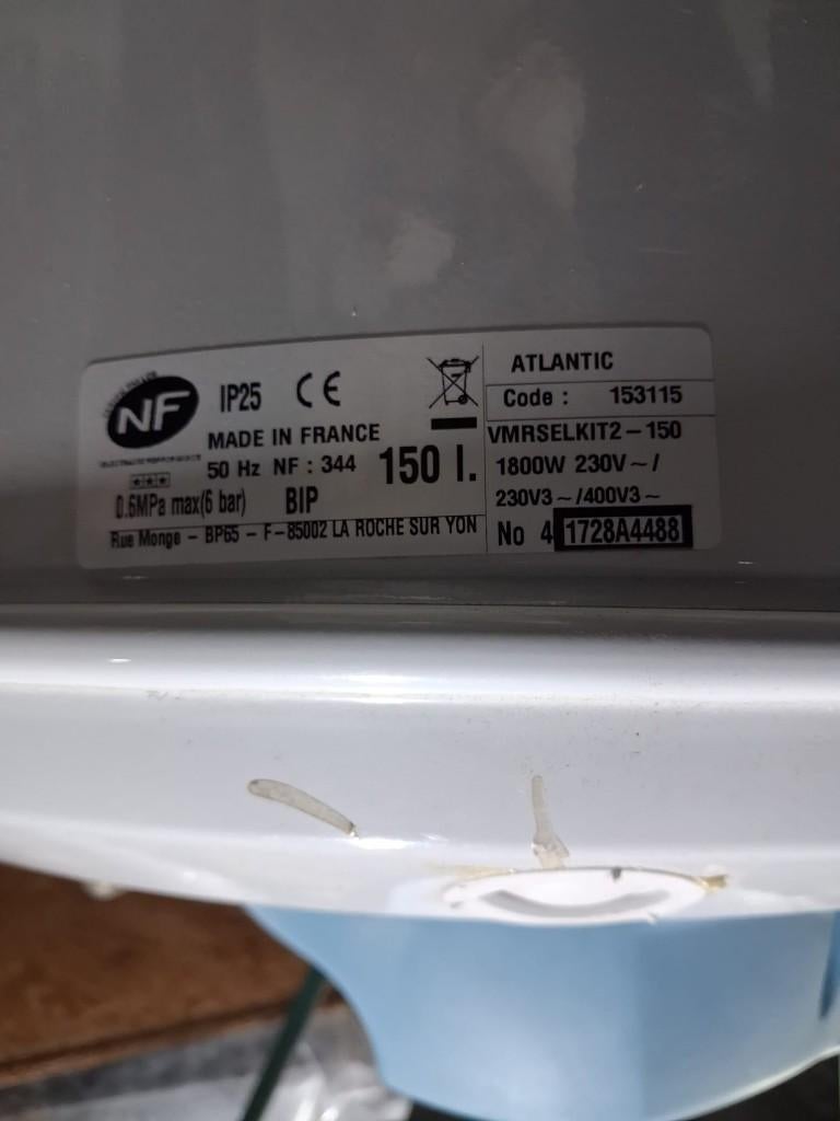 boiler Atlantic 150l, Doe-het-zelf en Bouw, Ophalen, Gebruikt, 100 liter of meer, Boiler