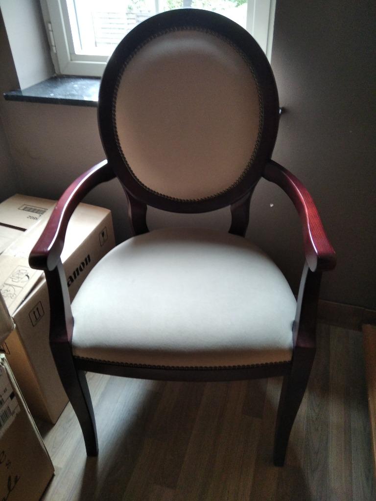 Medaillonstoel met armleun, Huis en Inrichting, Ophalen, Zo goed als nieuw, Stof