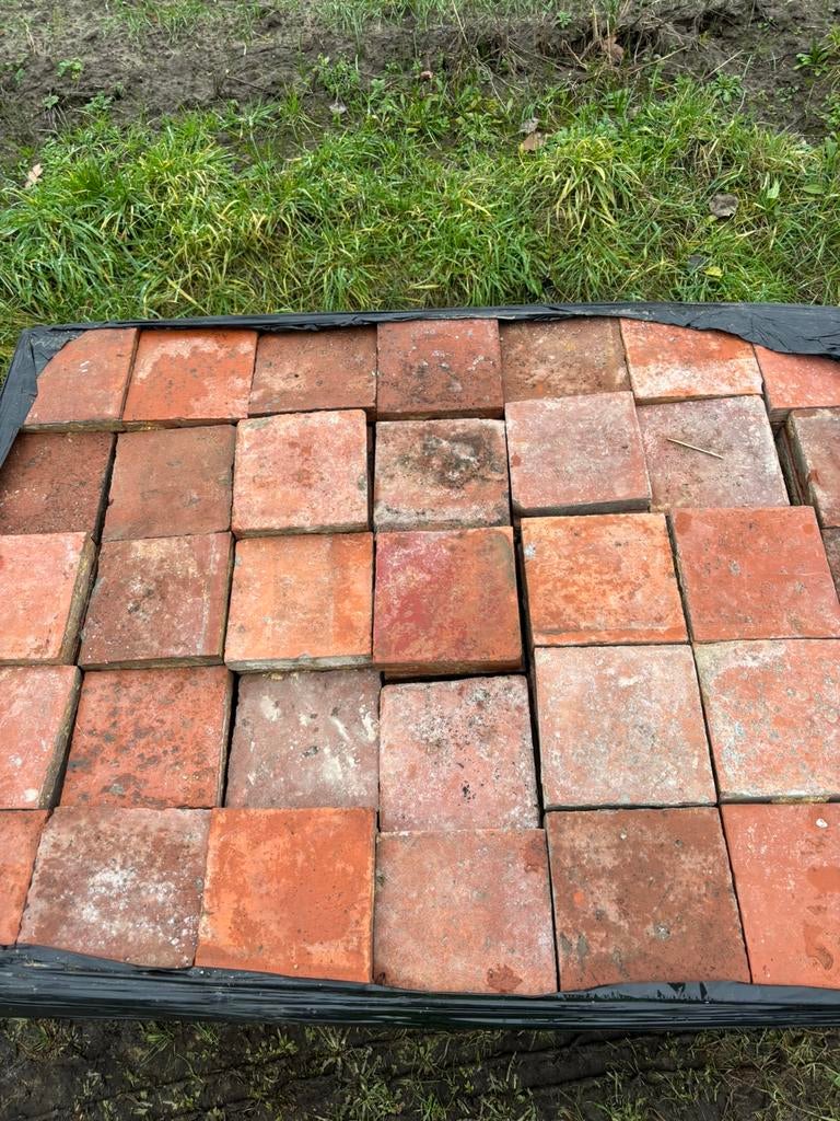 Lot antieke terracotta tegels Voor info BELLEN 0474220705, Antiek en Kunst, Ophalen