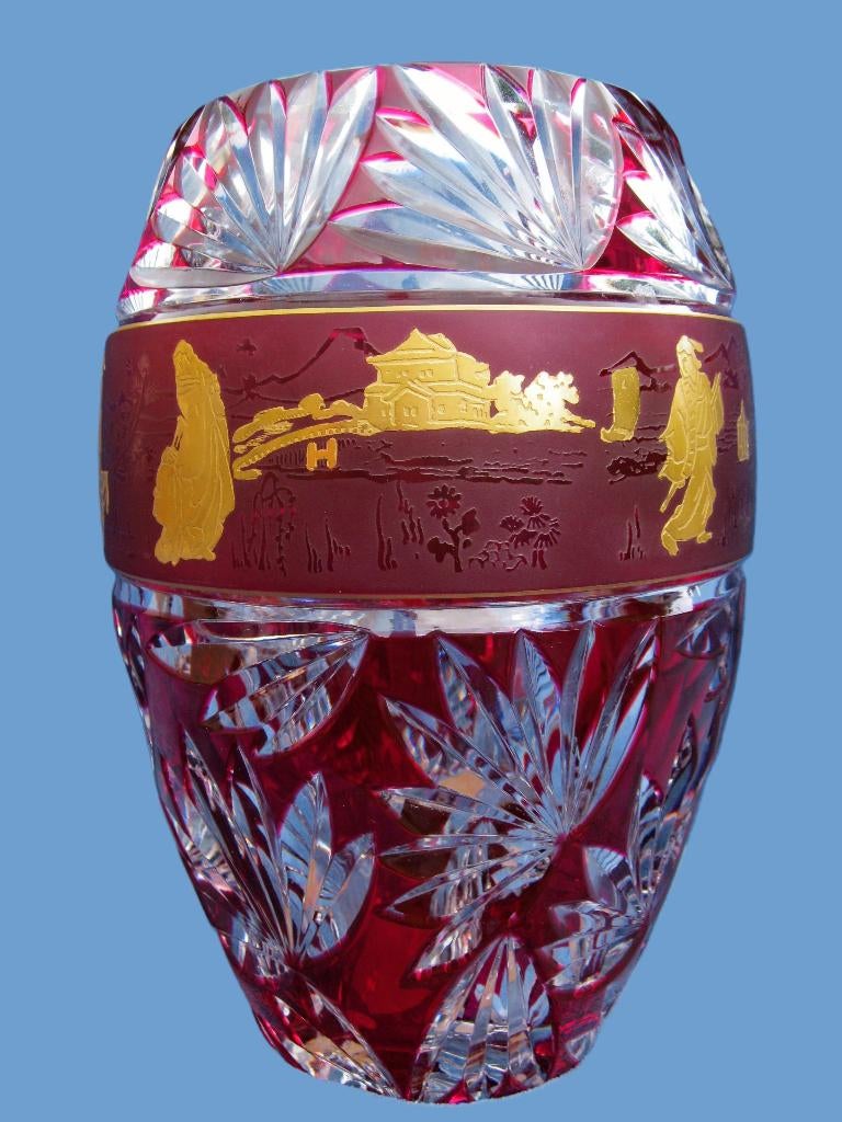 Double rouge Danse de Flore Val Saint Lambert., Antiquités & Art, Antiquités | Vases, Enlèvement