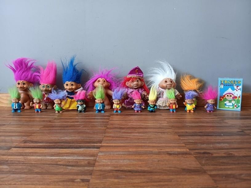 Verzameling trollenpoppetjes, jaren 80-90, Collections, Jouets, Comme neuf, Enlèvement ou Envoi
