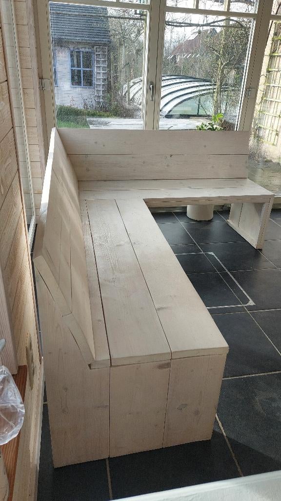 Canapé d'angle en bois échafaudage, Maison & Meubles, Maison & Meubles | Autre, Enlèvement