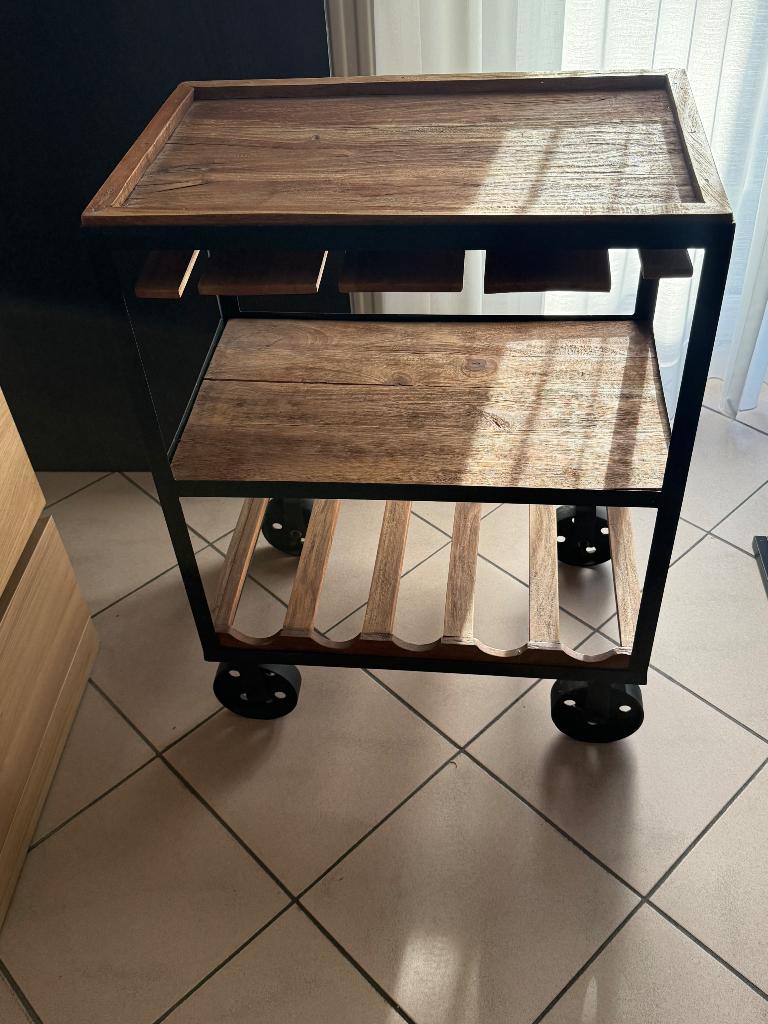 Decoratieve wijnrek/bijzettafel, Maison & Meubles, Accessoires pour la Maison | Porte-bouteilles, Comme neuf, 75 cm ou plus, Métal