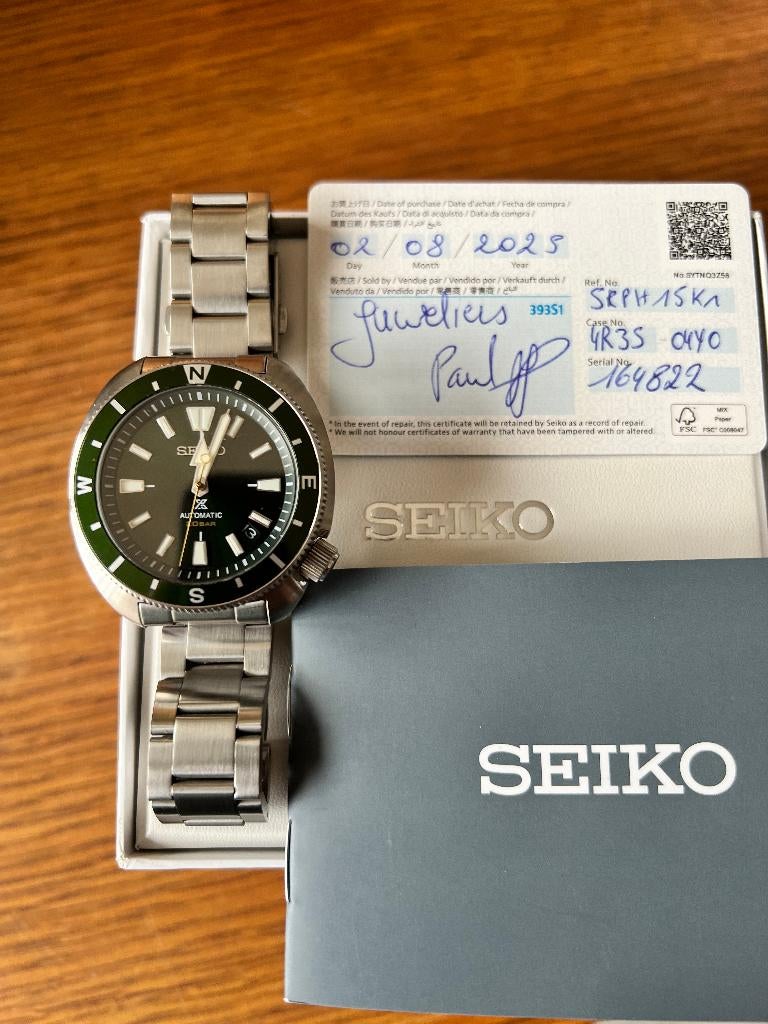 SEIKO-SRPH15K1, Handtassen en Accessoires, Horloges | Heren, Ophalen, Staal, Polshorloge, Zo goed als nieuw