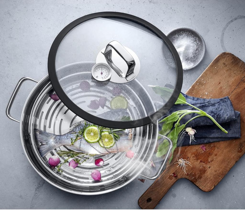 WMF Vitalis - NIEUWE ronde stoomkookschaal van 28 cm, Ophalen of Verzenden, Nieuw, Inox, Kookpan of Snelkookpan