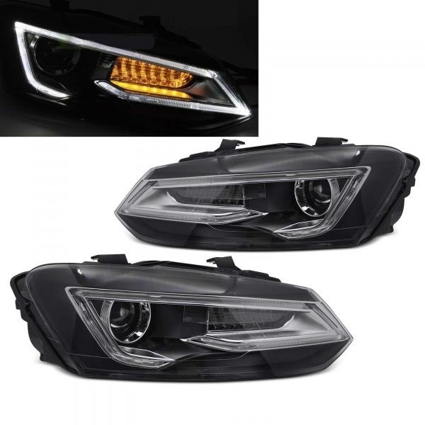 SET DE PHARES LED NOIR VW POLO V 9-17 Neuf, Ophalen