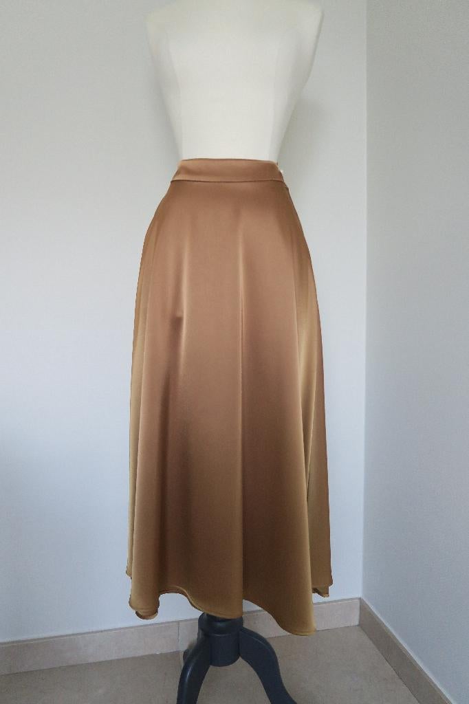 Midi rok - Xandres- M 34, Kleding | Dames, Rokken, Nieuw, Maat 34 (XS) of kleiner, Bruin, Onder de knie, Ophalen of Verzenden
