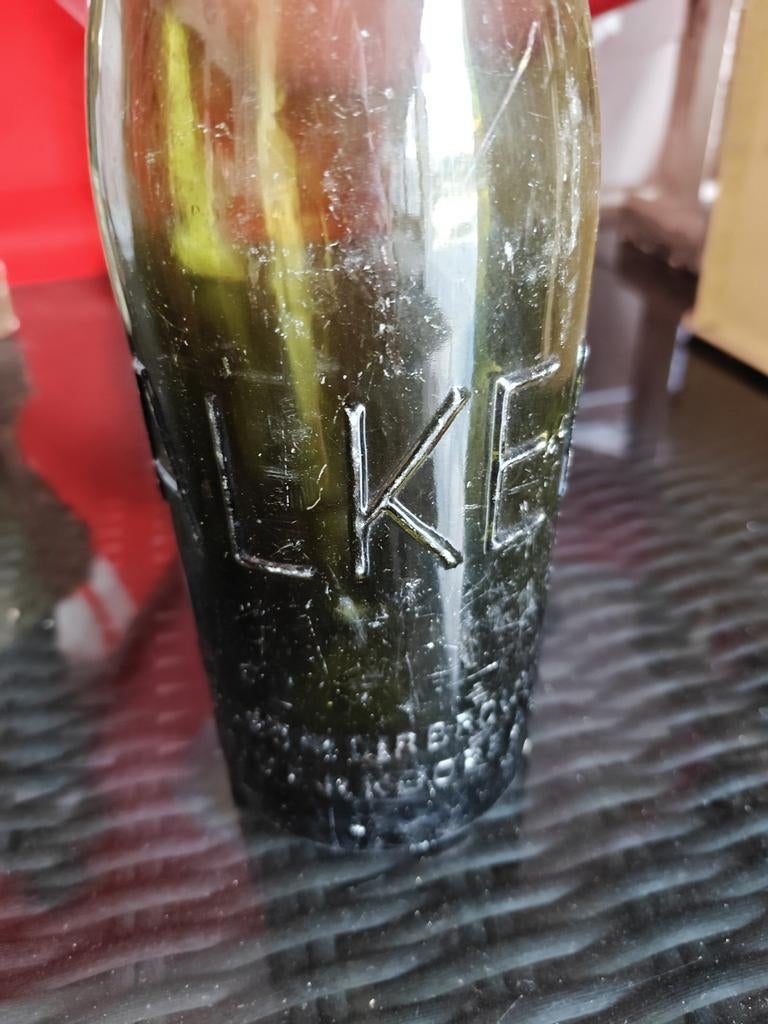 Oude fles alken ( Cristal), Verzamelen, Biermerken, Ophalen of Verzenden