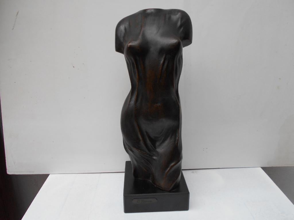 beeld-vrouw naakt torso  RENATO   brons, Antiek en Kunst, Ophalen of Verzenden, Beeld, Vrouw, Gepatineerd