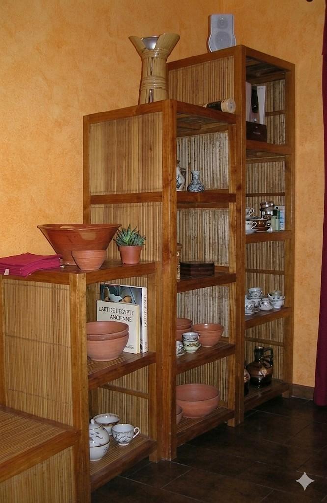 Cognacekleurige binnenplanken van bamboe, Huis en Inrichting, Kasten | Stellingkasten, Ophalen