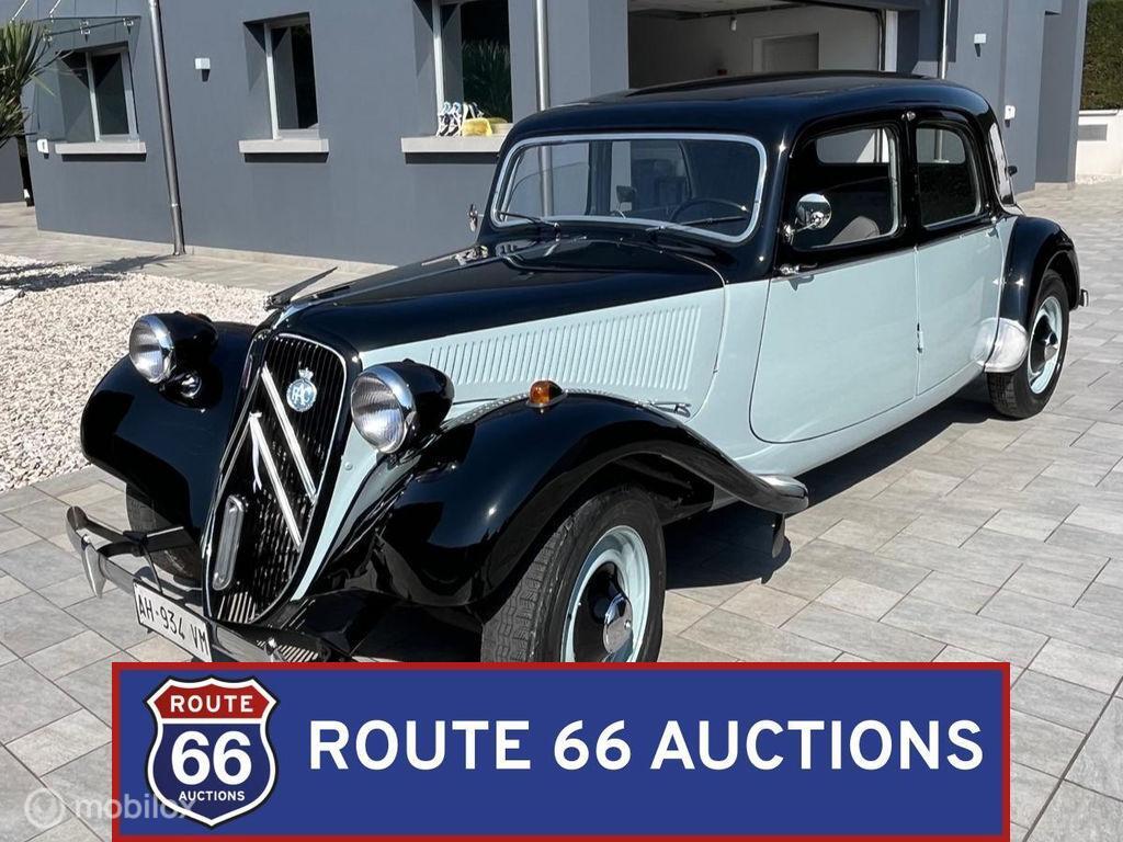 Citroën Traction Avant | 1952 | Route 66 Auctions, Auto's, Citroën, Zwart, Bedrijf, Handgeschakeld