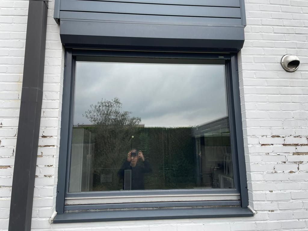 Houten raam met dubbel glas, Double vitrage, 120 à 160 cm, Fenêtre de façade ou Vitre, Enlèvement