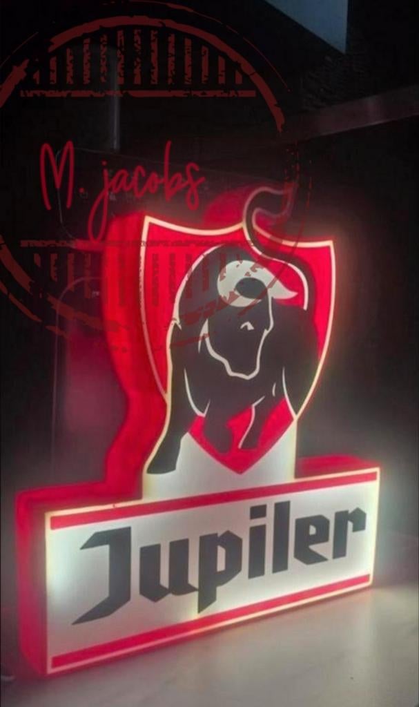 Jupiler lichtreclame XL met heldere LED verlichting., Verzamelen, Biermerken, Ophalen of Verzenden, Nieuw, Reclamebord, Plaat of Schild