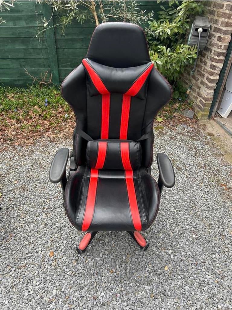 Gaming Bureaustoel - Zwart/Rood - Prima Staat, Ophalen, Zo goed als nieuw, Gaming bureaustoel, Bureaustoel