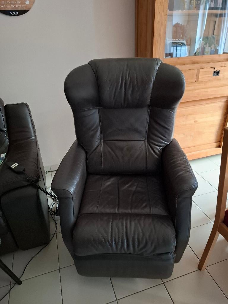 Relaxstoel, Ophalen, Zo goed als nieuw, Leer