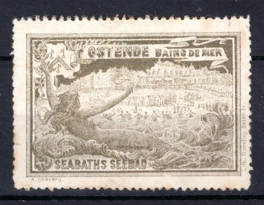 OSTENDE BAINS DE MER vignette MH* rare, Enlèvement ou Envoi, Non oblitéré, Neuf