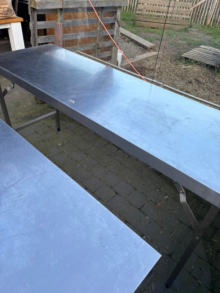 RVS  inox werk tafel, Ophalen, Gebruikt, Meubilair