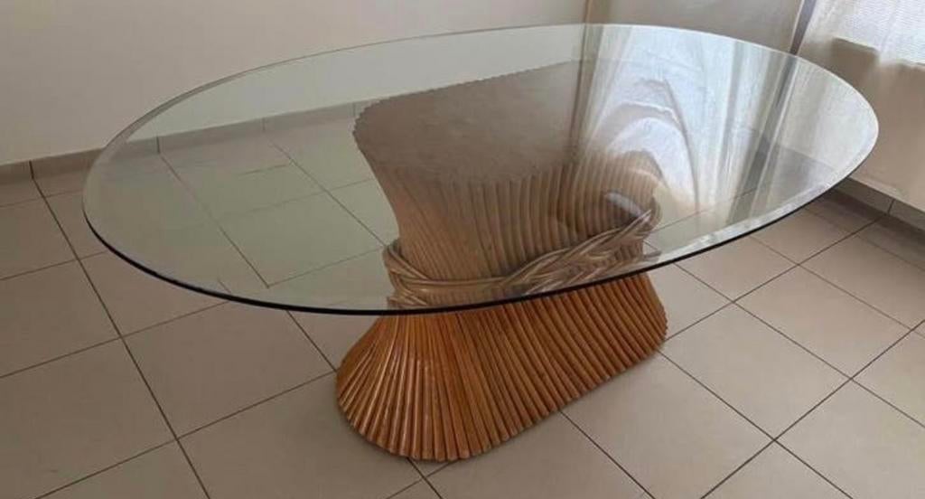 Grote moderne glazen eettafel, Maison & Meubles, Enlèvement, Comme neuf