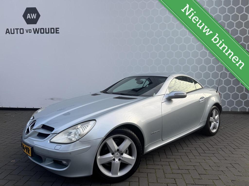 Mercedes SLK-klasse 200 Compressor Leer Cabrio Xenon, Auto's, Mercedes-Benz, Achterwielaandrijving, Gebruikt, Zwart, 4 cilinders