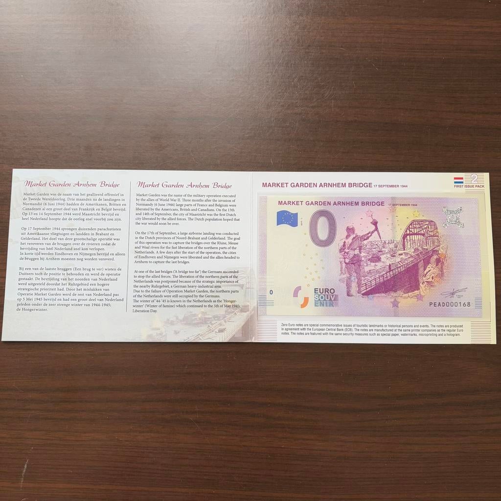 0 Euro souvenir biljet Market Garden Arnhem Bridge, Postzegels en Munten, Bankbiljetten | Europa | Eurobiljetten, Ophalen of Verzenden