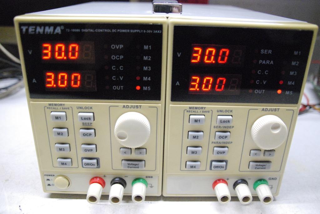 Dubbele digitale regelbare voeding TENMA, Ophalen of Verzenden, Gebruikt