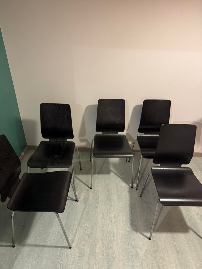 Vintage stoelen hout zwart, Enlèvement, Comme neuf, Noir, Bois