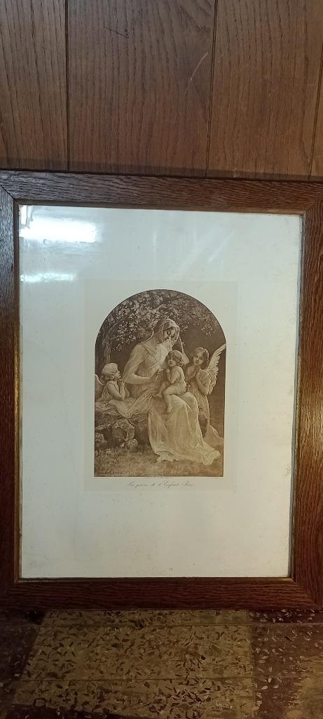 Gravure ancienne d'Elisabeth Sonrel, 50x63, n10, Enlèvement