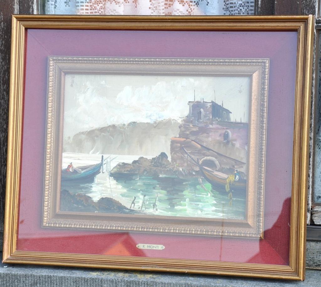 peinture hsp de rolando monti le port de peche, Enlèvement ou Envoi