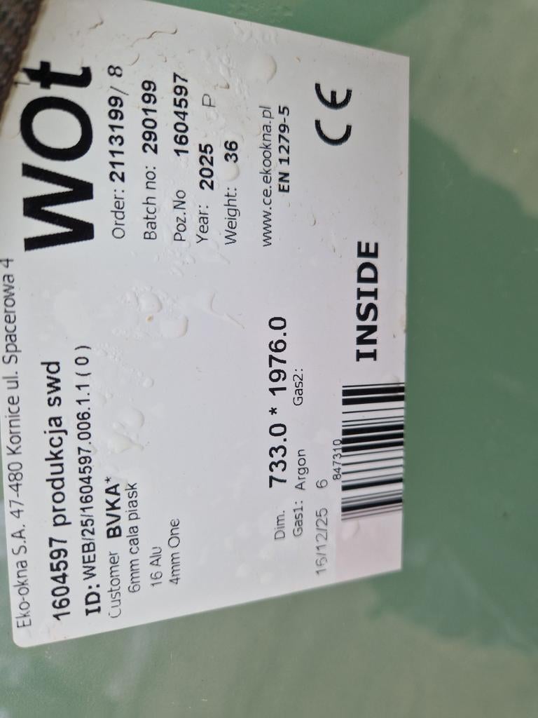 Gratis mat dubbel glas  zelf op te halen 4 stuks, Enlèvement