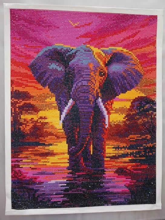 Peinture au diamant terminée « Elephant » (sans cadre), Enlèvement ou Envoi, Comme neuf