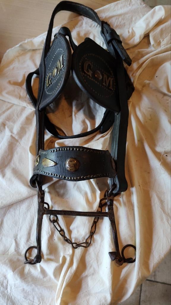 Authentiek lederen gareel van een boerepaard/trekpaard, Enlèvement