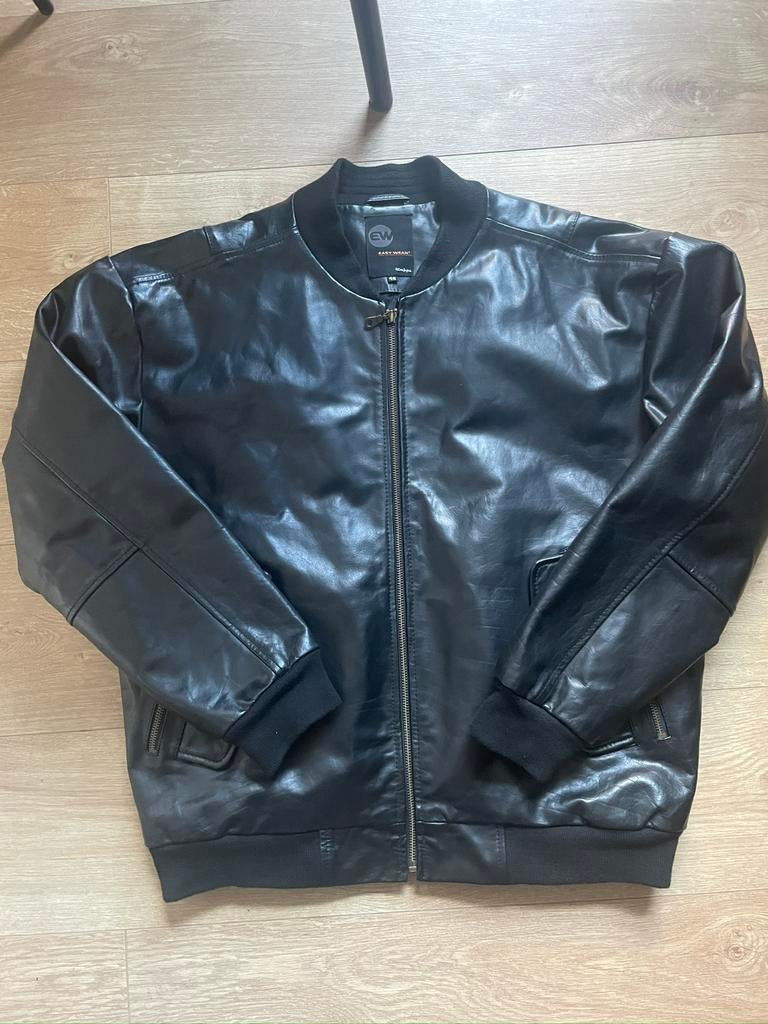 Belle veste cuir noir gros cuir vintage état impeccable L., Enlèvement ou Envoi, Comme neuf, Noir