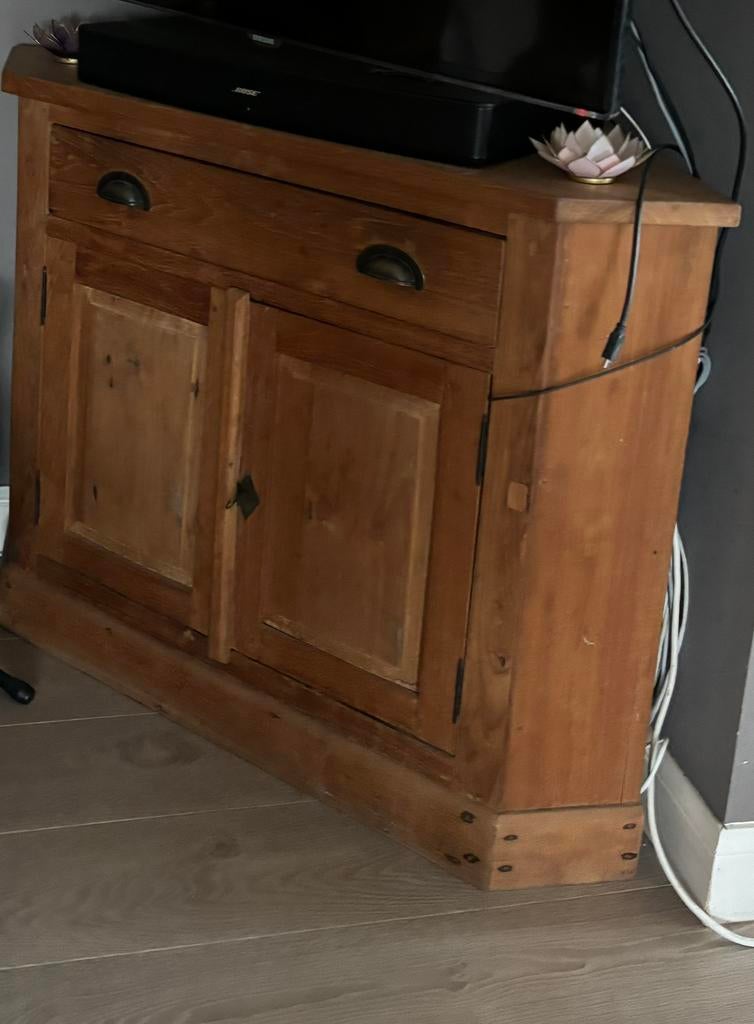 Teak tv kast, Huis en Inrichting, Kasten |Televisiemeubels, Ophalen, Gebruikt, 100 tot 150 cm, 75 cm of meer